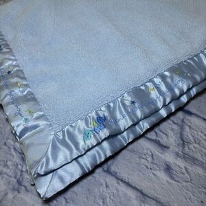 Carter’s Child Of Mine Blue Thank Heaven For Little Boys Baby Blanket 28x37 Vtg